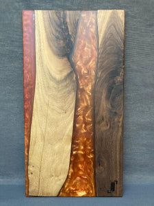 Large Black Walnut Epoxy Red Brown River Board