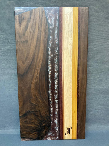 Large Black Walnut Metallic Fuchsia Epoxy River Board