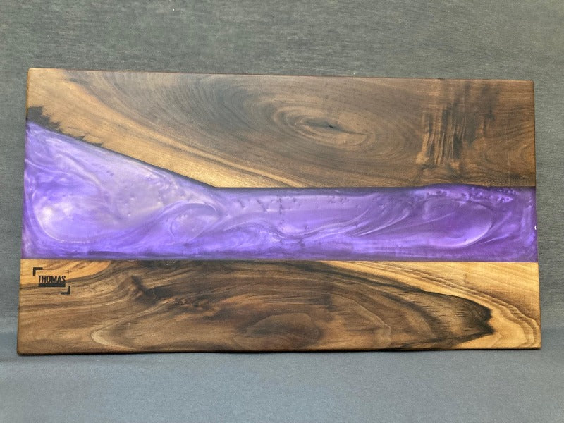 Walnut and Purple Metallic Epoxy 2024 Cutting Board