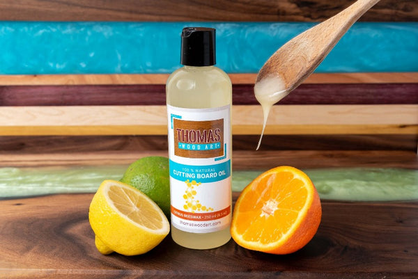 TWA’s 100% Natural Cutting Board Oil – Enriched with Citrus and Beeswax, extra rich feed